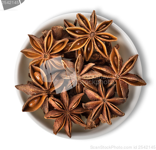 Image of Star anise in plate isolated