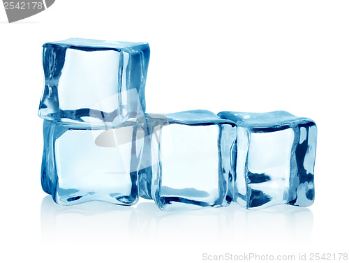 Image of Group ice cubes isolated