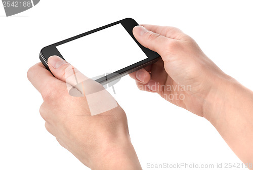 Image of Smart phone in hand isolated