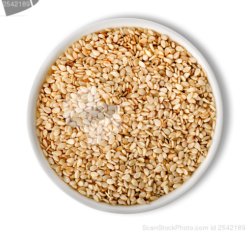 Image of White sesame in plate isolated