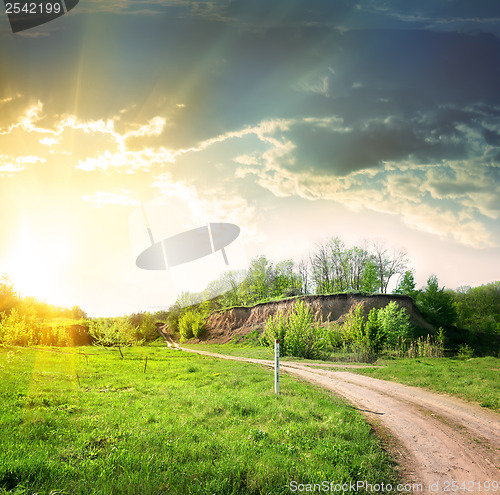 Image of Country road and hillside