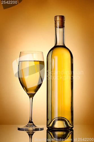 Image of Bottle over gold background