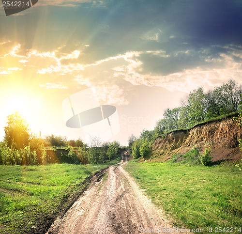 Image of Country road and open land