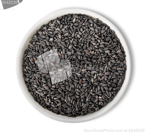 Image of Black sesame in plate isolated