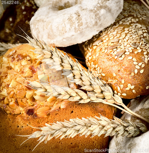 Image of Background of bread and wheat