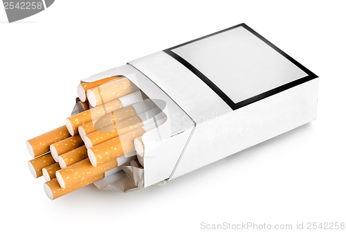 Image of Open pack of cigarettes