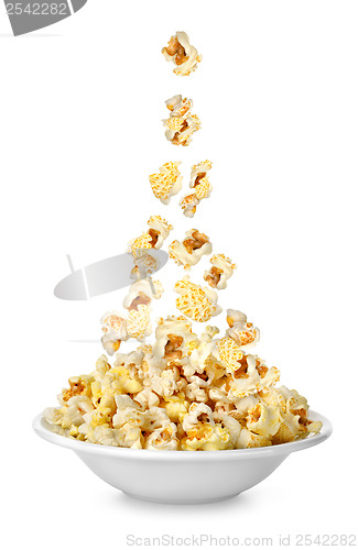 Image of Popcorn falling in the plate