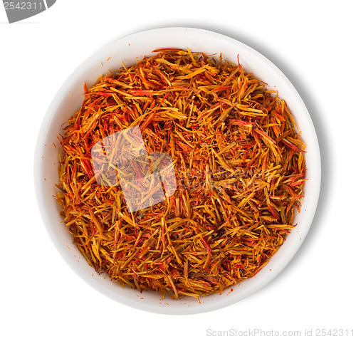 Image of Saffron in plate isolated