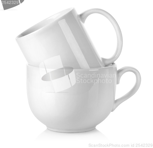 Image of Two white cup isolated