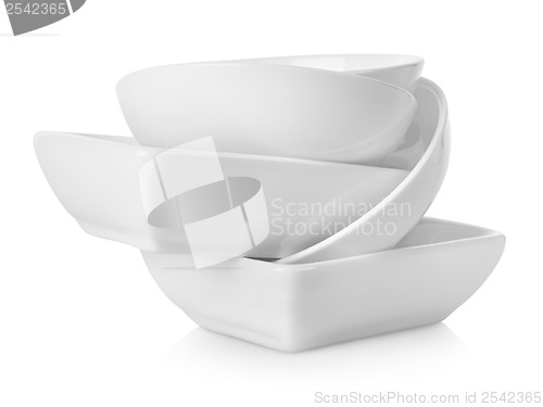 Image of Empty white bowls