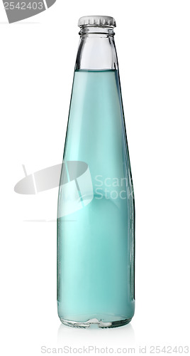 Image of Bottle of blue alcohol