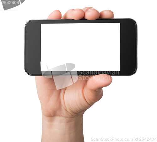 Image of Black mobile phone isolated