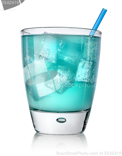 Image of Blue cocktail in a glass isolated