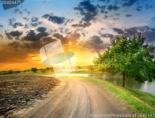 Image of Country road near the lake