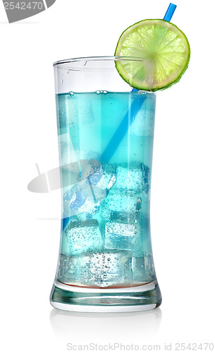 Image of Blue cocktail in a big glass