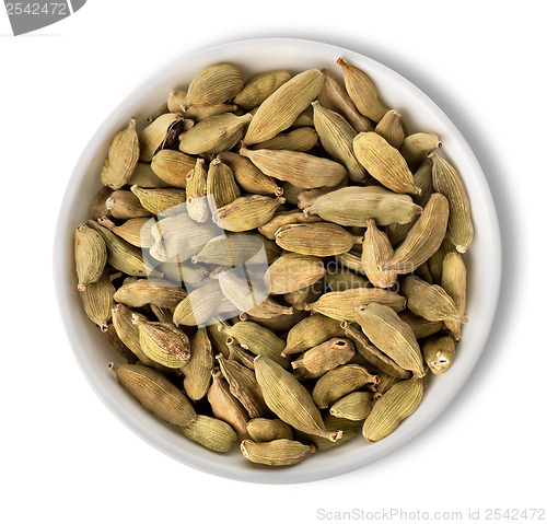 Image of Cardamom in plate isolated