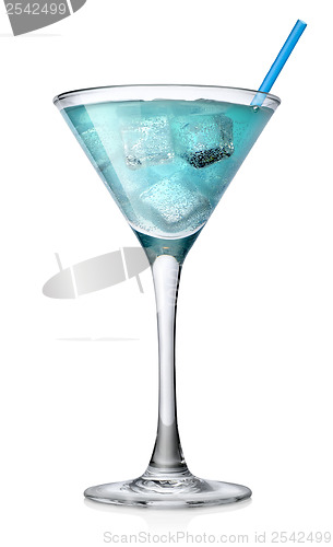 Image of Blue cocktail in a high glass