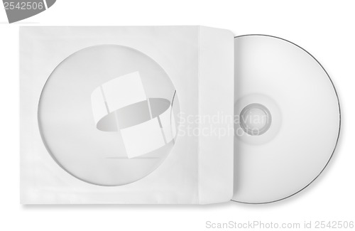 Image of CD with paper case isolated