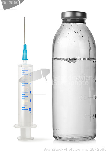 Image of Medical bottle and syringe