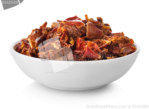 Image of Chopped peppers in plate
