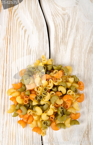 Image of Colorful pasta on table