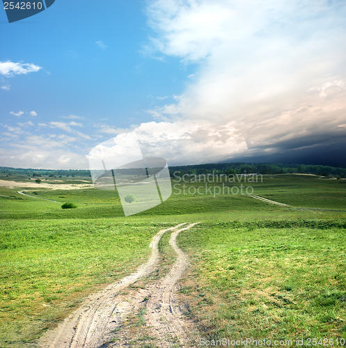 Image of Road and storm clouds