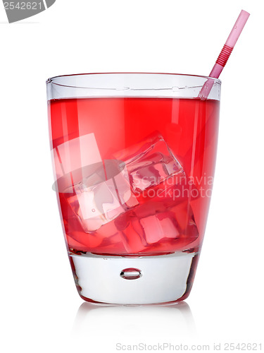 Image of Red cocktail with straw