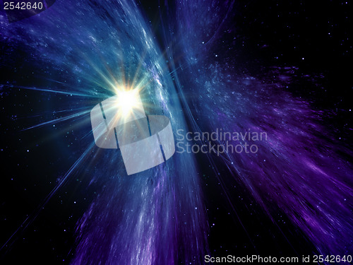 Image of sunburst in space