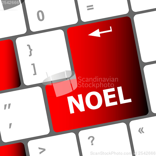 Image of Computer keyboard key with Noel button