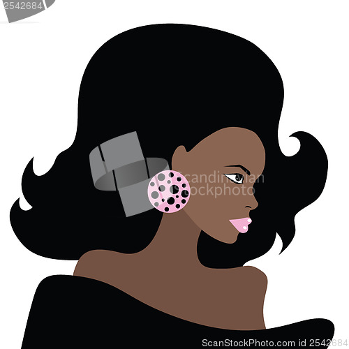 Image of African Beautiful Woman. Vector illustration.