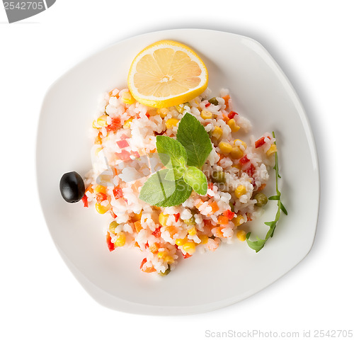 Image of Rice with vegetables and lemon