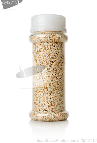 Image of White sesame in a jar