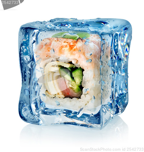 Image of Sushi in ice cube