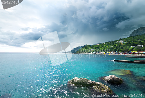 Image of Storm clouds at sea