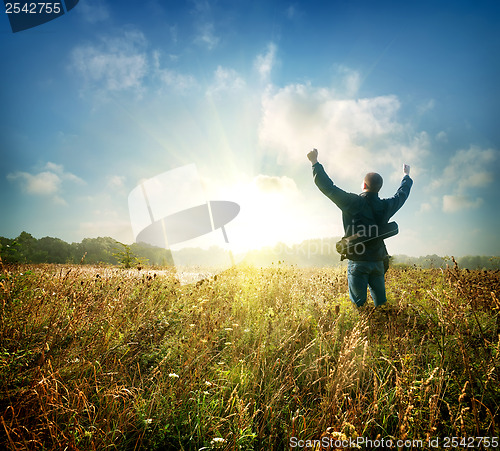 Image of Man at sunrise