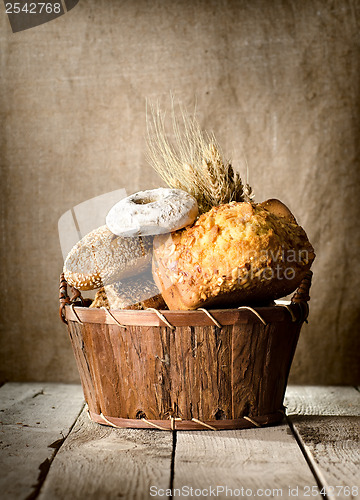 Image of Bread assortment in a basket