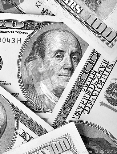 Image of Hundred-dollar bills close-up