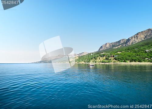 Image of Blue bay in mountains