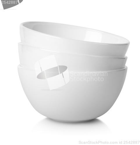Image of White bowls isolated