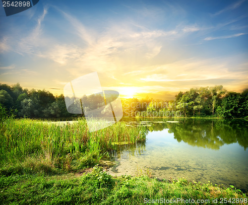 Image of Magical sunrise over the river