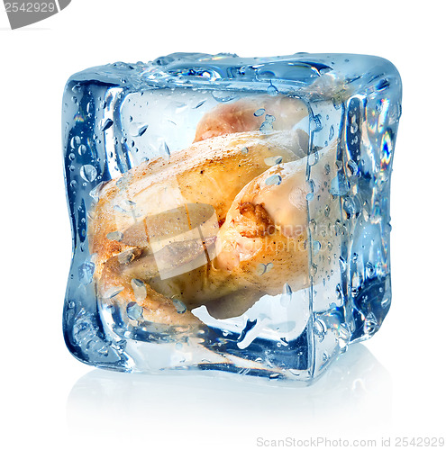 Image of Roasted chicken in ice cube
