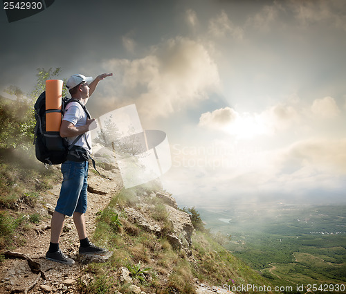 Image of Tourist on the hillside