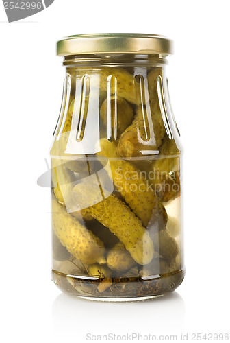 Image of Cucumbers in a glass jar