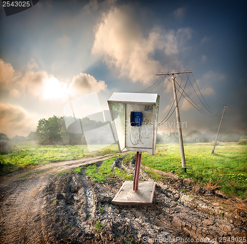 Image of Old payphone in the field