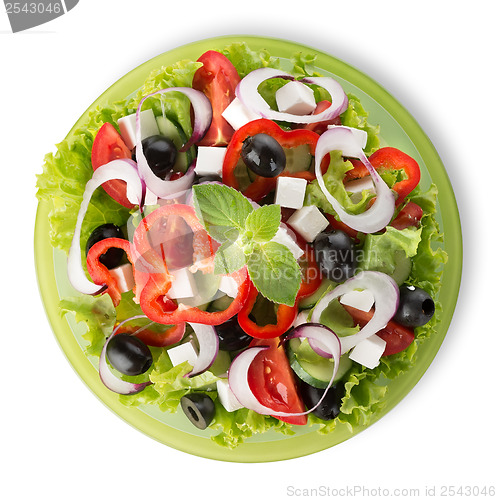 Image of Salad on a green plate