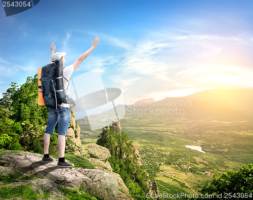 Image of Tourist with in mountains