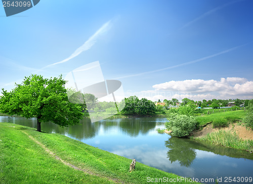 Image of Spring landscape with the river