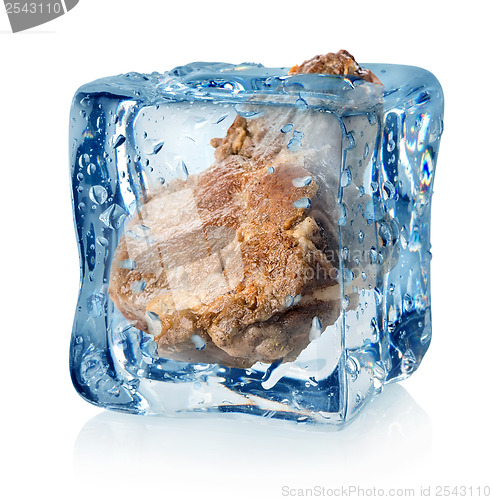 Image of Roasted meat in ice cube