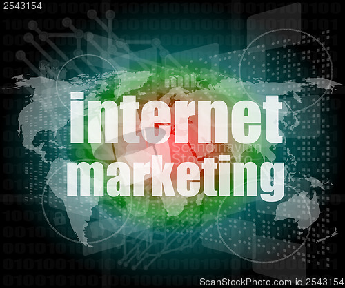 Image of internet marketing - digital touch screen interface