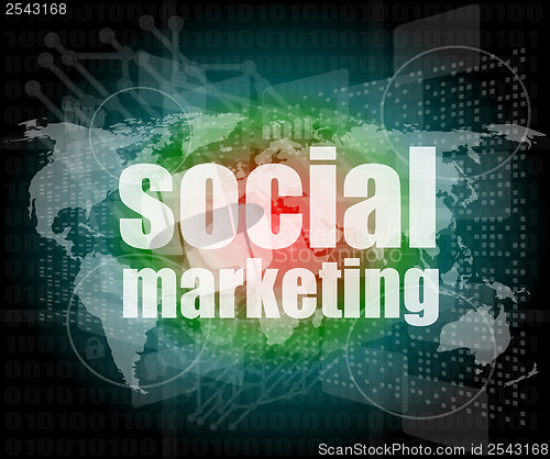 Image of social marketing - digital touch screen interface